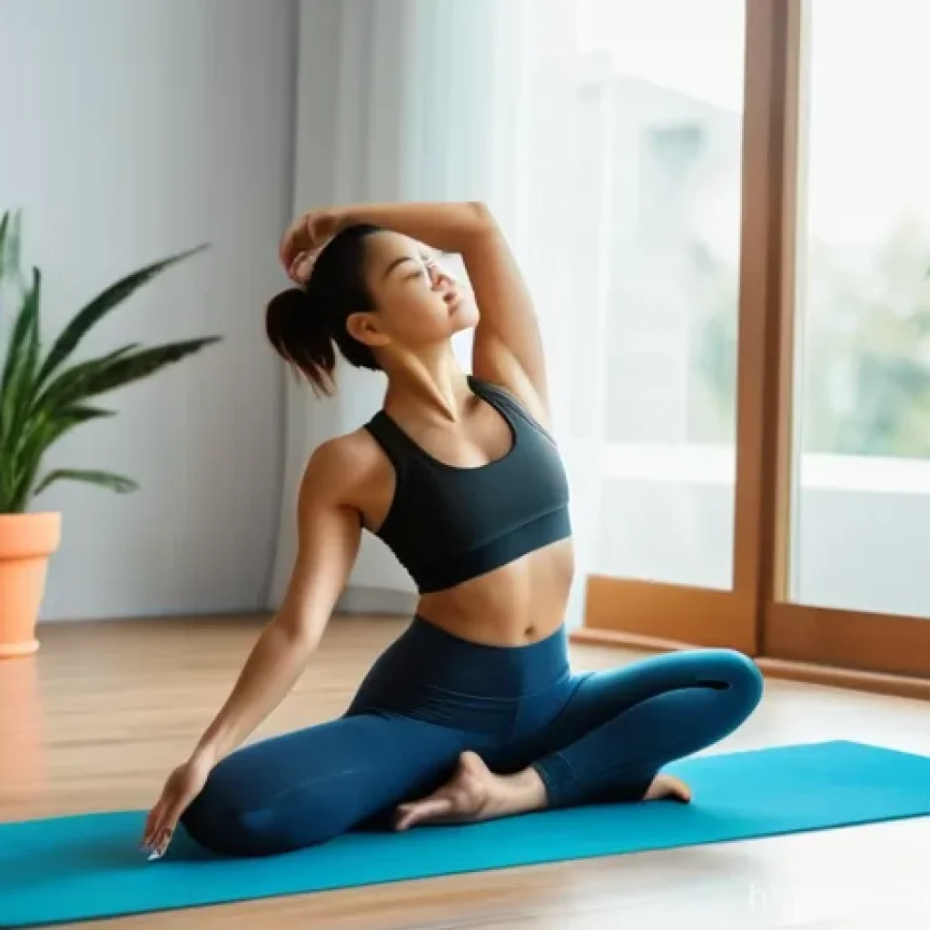 건강코칭 온라인 강의 활용법 - **Prompt:** A vibrant, high-energy image featuring a young Vietnamese woman in her late 20s performi...