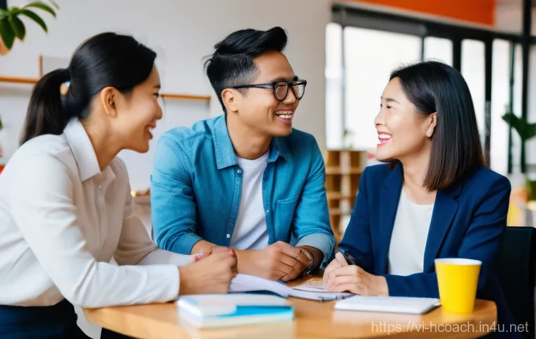 건강코칭 직무 만족도 향상법 - **Prompt:** A professional and empathetic Vietnamese female health coach, mid-30s, dressed in smart ...