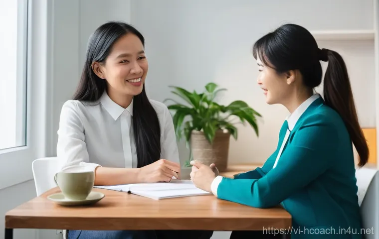 건강코칭 경력 쌓는 방법 - **Prompt:** A young Vietnamese woman in her late 20s, with an intelligent and dedicated expression, ...