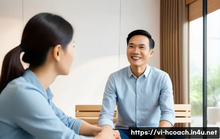 건강코칭 윤리적 딜레마 해결 - A professional Vietnamese health coach in a modern consultation room, engaging in transparent commun...